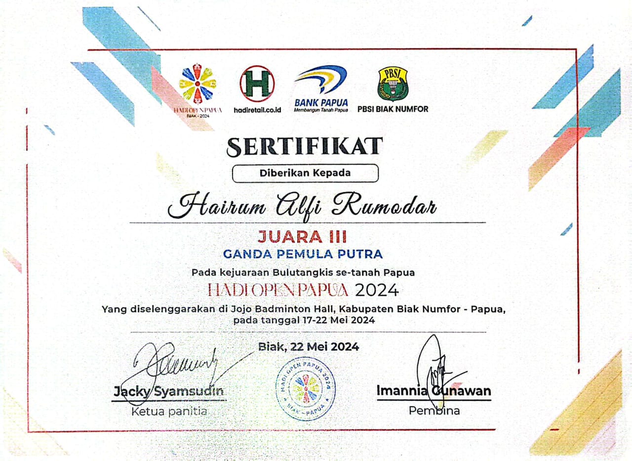 JUARA III GANDA PUTRA HADI OPEN PAPUA 2024